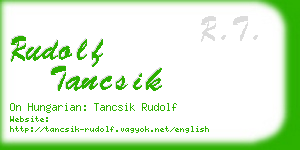 rudolf tancsik business card